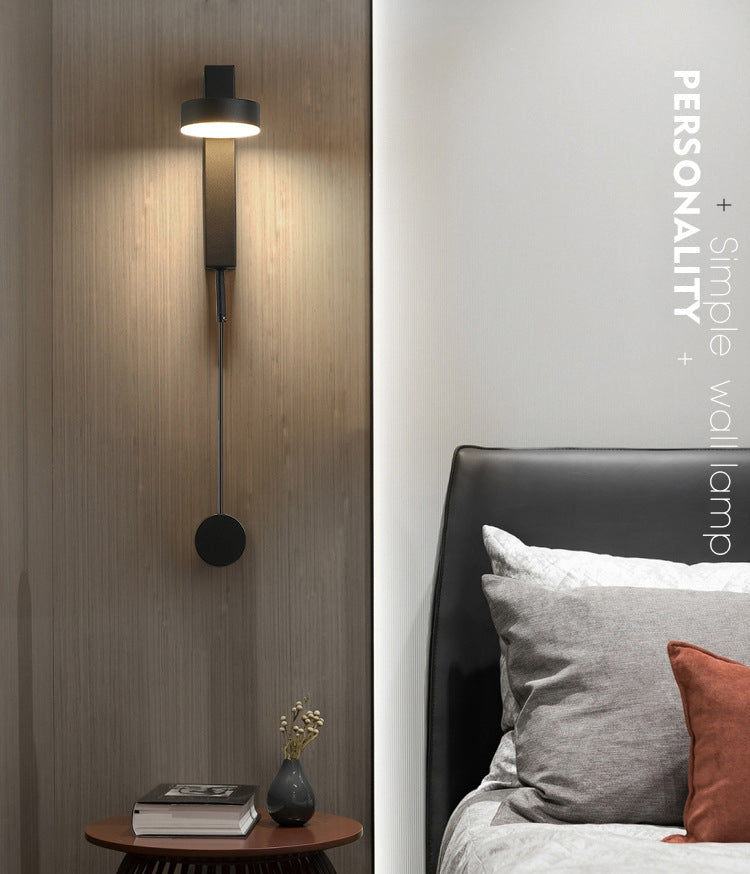 Post-modern Style Metal LED Sconce Light Rotatable Design Simplicity Bedside Wall Mount Lamp with Rotary Dimmer Switch