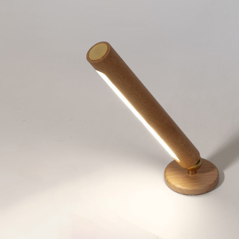 Lámpara de pared LED de madera maciza de 360 ° de 360 ° Cargo USB de estilo moderno de estilo cilíndrico para la cama para la cama