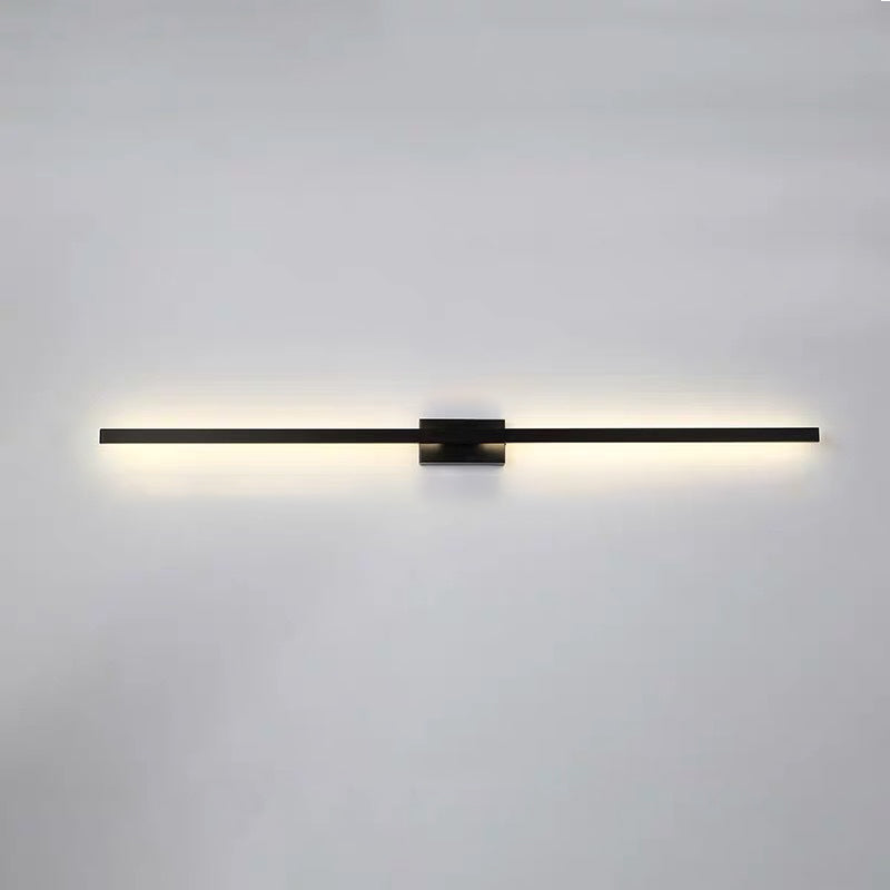 Minimalisme rotatif Ligne LED lampe murale contemporain Long Strip Strip acrylique Lalls d'applications en noir
