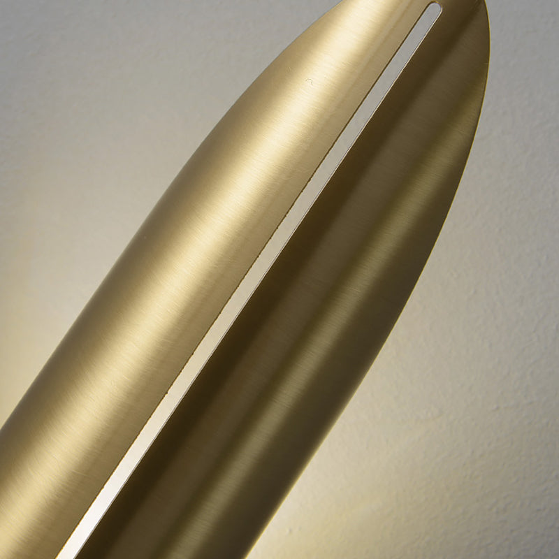 Hollow Bamboo Leaf Shaped Simplicity Sconce Light 13.7" H Post-modern Style Metal Lighting Fixture for Bedroom