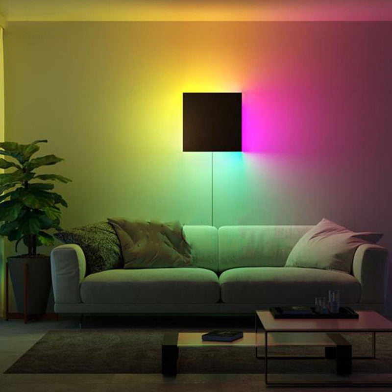 Lampada a parete decorativa per atmosfera RGB quadrata Lampada moderna Light Sconce LED con telecomando