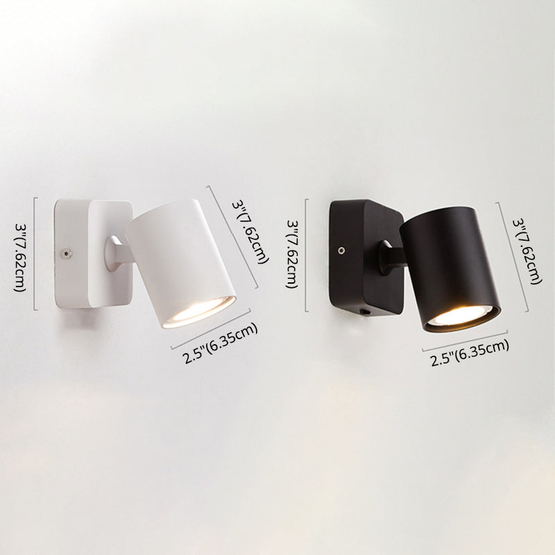 Modern Minimalist Style Cylinder Wall Light Sconces Metal 1 Light Sconce Lights for Bedroom