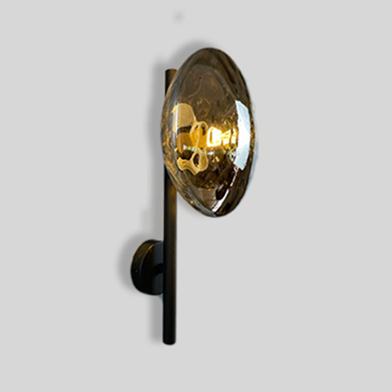 Modern Round Disc Wall Light Sconces Glass Sconce Lights for Living Room