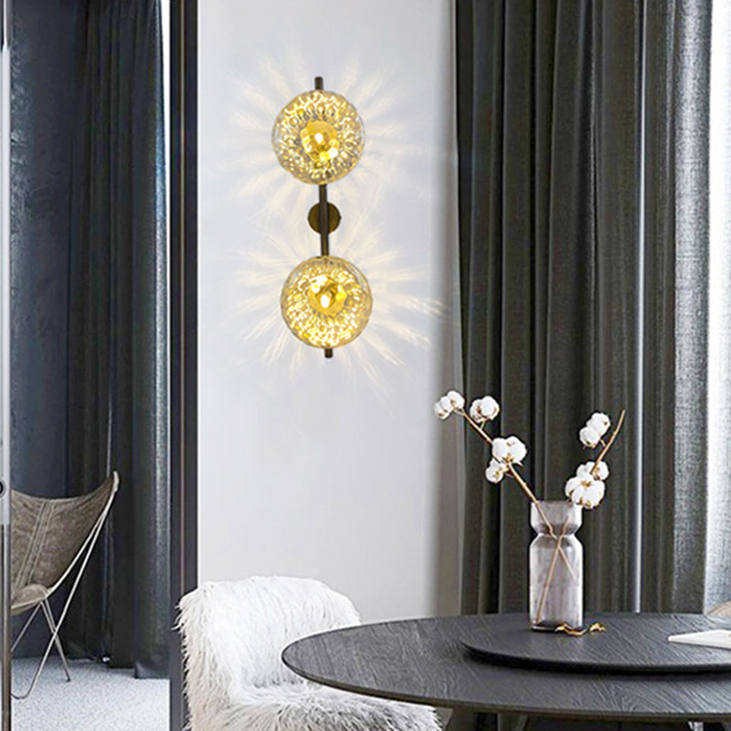 Modern Round Disc Wall Light Sconces Glass Sconce Lights for Living Room