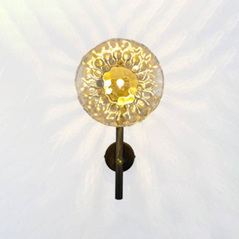 Modern Round Disc Wall Light Sconces Glass Sconce Lights for Living Room