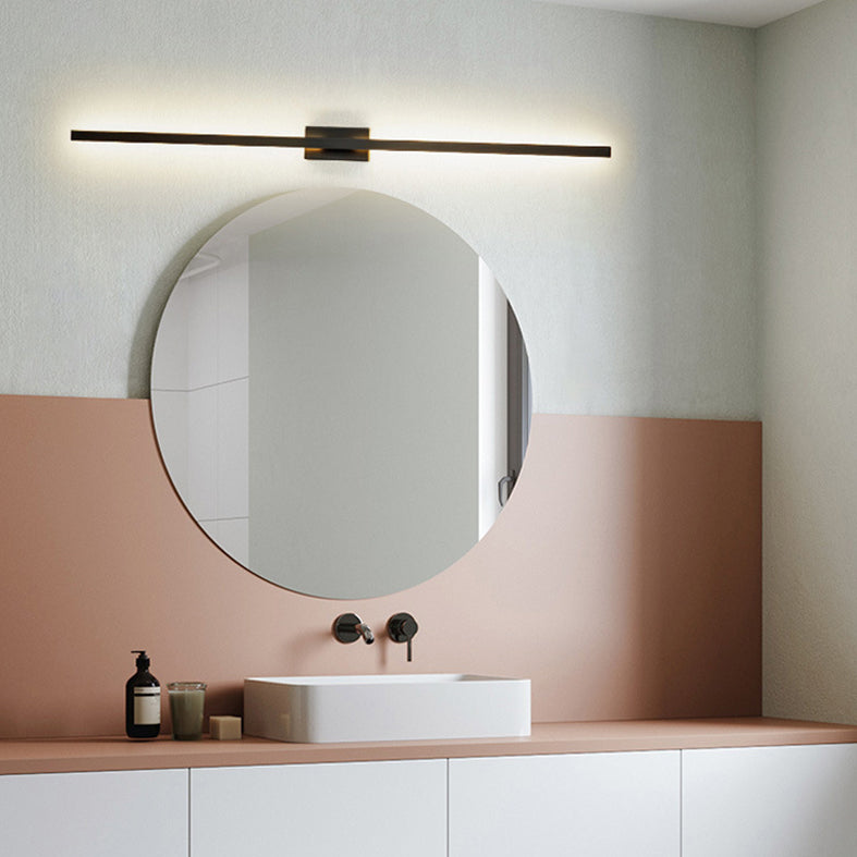 Minimalisme rotatif Ligne LED lampe murale contemporain Long Strip Strip acrylique Lalls d'applications en noir