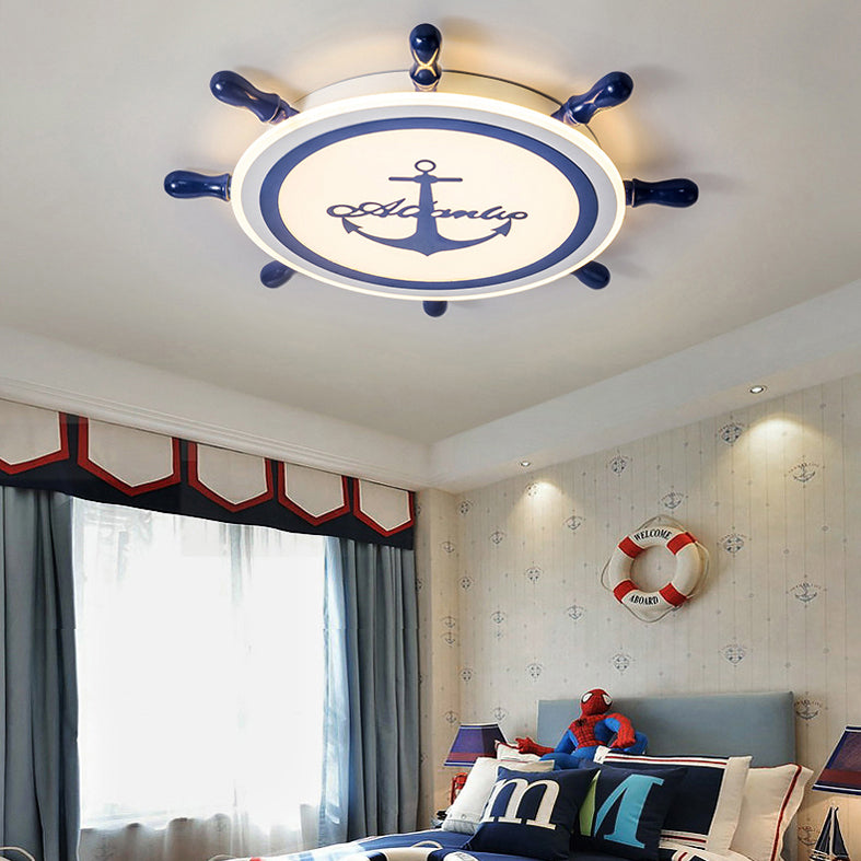 Plafonnier LED bleu en acrylique pour chambre d'enfant, luminaire décoratif de plafond pour chambre d'enfant