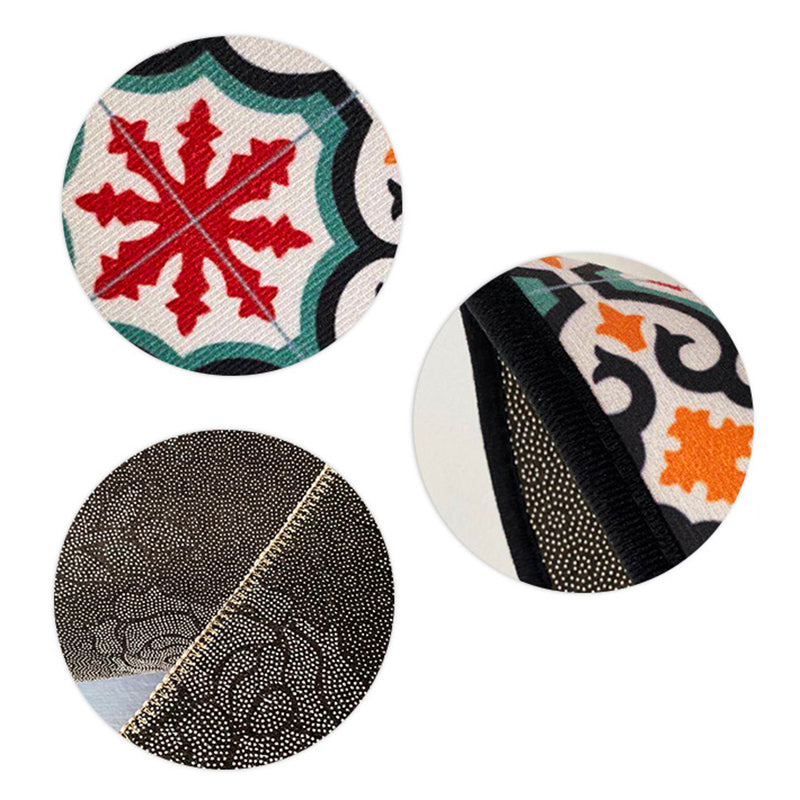 Elegante dunkle Farbe Nostalgie Teppich Polyester Blume Innenblätter Teppichfleck -Widerstandsteppich für Wohnkultur