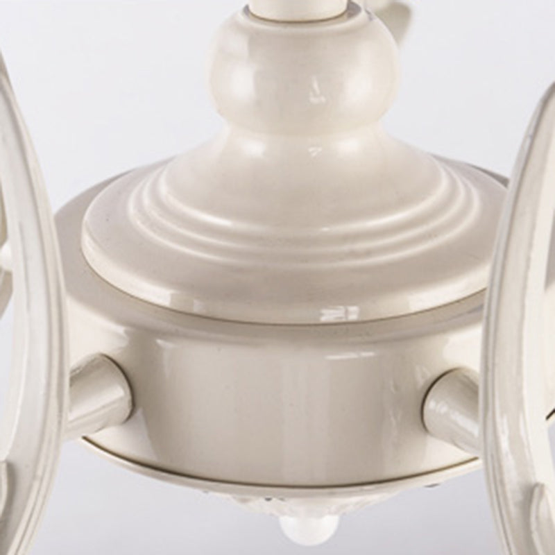 White 3/5/8 Lights Chandelier Pendant Light Tiffany Style Crackle Glass Ball Suspension Lighting Fixture