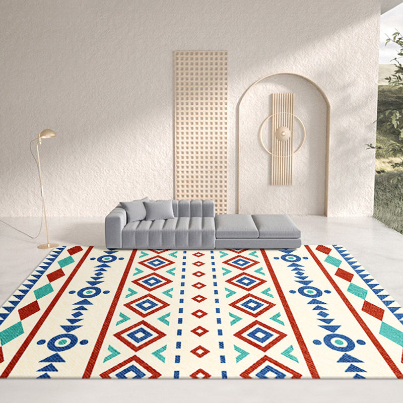 Tone abricot simple Tone bohème tapis de motif tribal polyester tapis de support sans glissement pour le salon