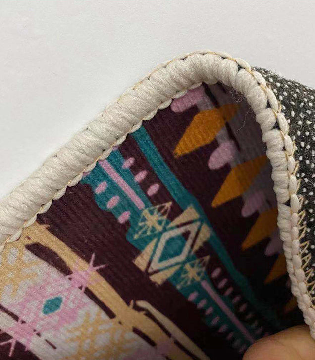 Tone abricot simple Tone bohème tapis de motif tribal polyester tapis de support sans glissement pour le salon