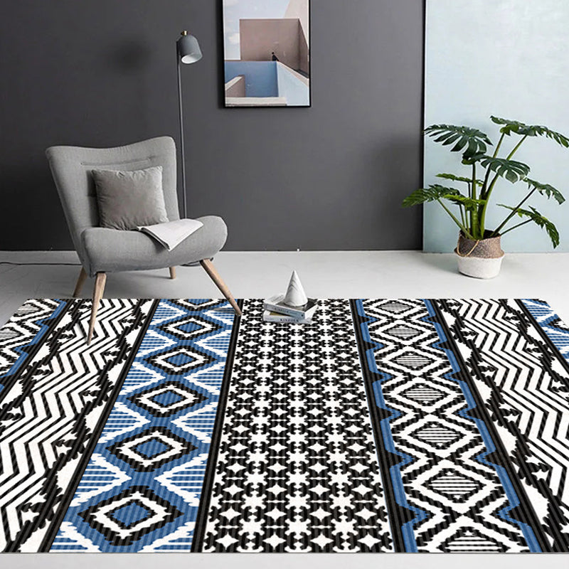 Bohemian Normatischer Stammesgebiet Teppichfarbe gemischte Polyester Teppich Anti-Rutsch-Rücken-Teppich für die Heimdekoration