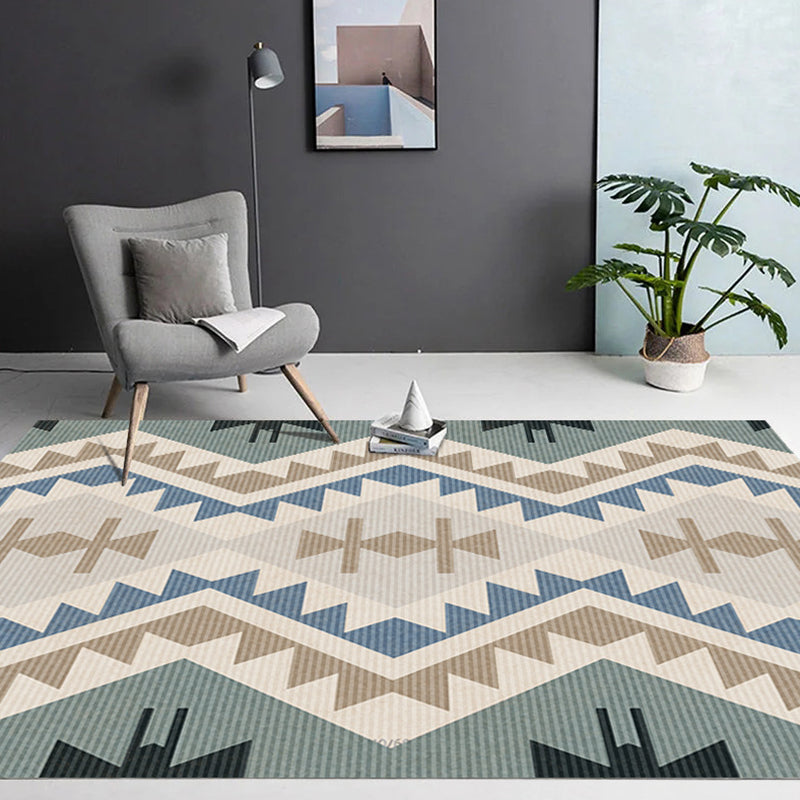 Bohemian Normatischer Stammesgebiet Teppichfarbe gemischte Polyester Teppich Anti-Rutsch-Rücken-Teppich für die Heimdekoration