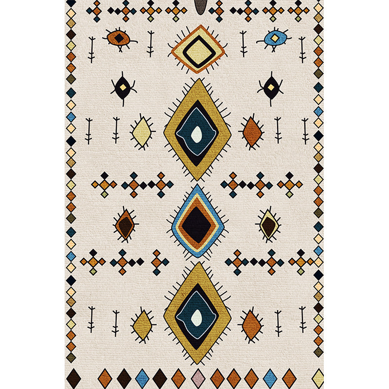 Multicolor Bohemian Area Carpet Polyester Tribal Classicism Indoor Rug Anti-Slip Backing Carpet for Living Room