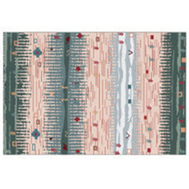 Light Color Bohemian Area Carpet Polyester Southwestern Print Indoor Rug Anti-Slip Backing Carpet for Living Room