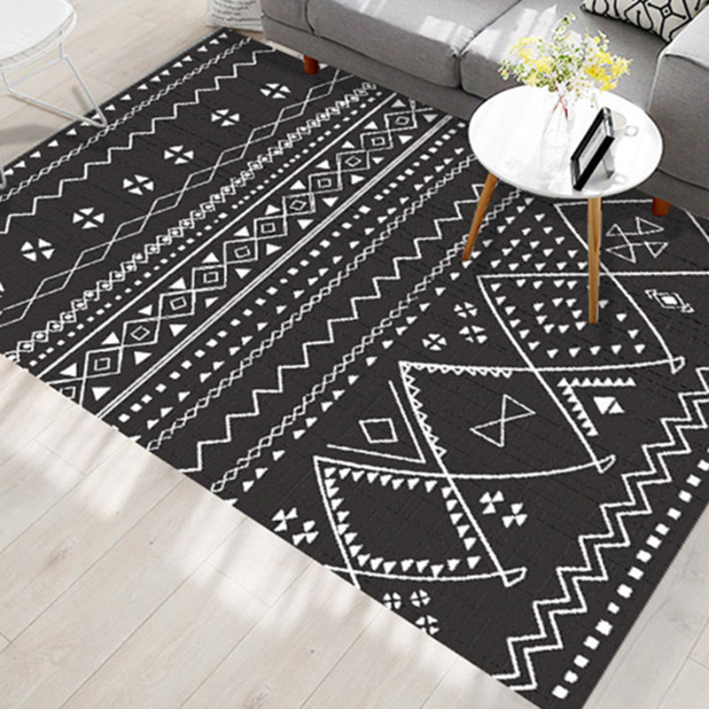 Vaste kleur Boheems binnen tapijt polyester tribaal patroon tapijt niet-slip rug tapijt voor woningdecoratie