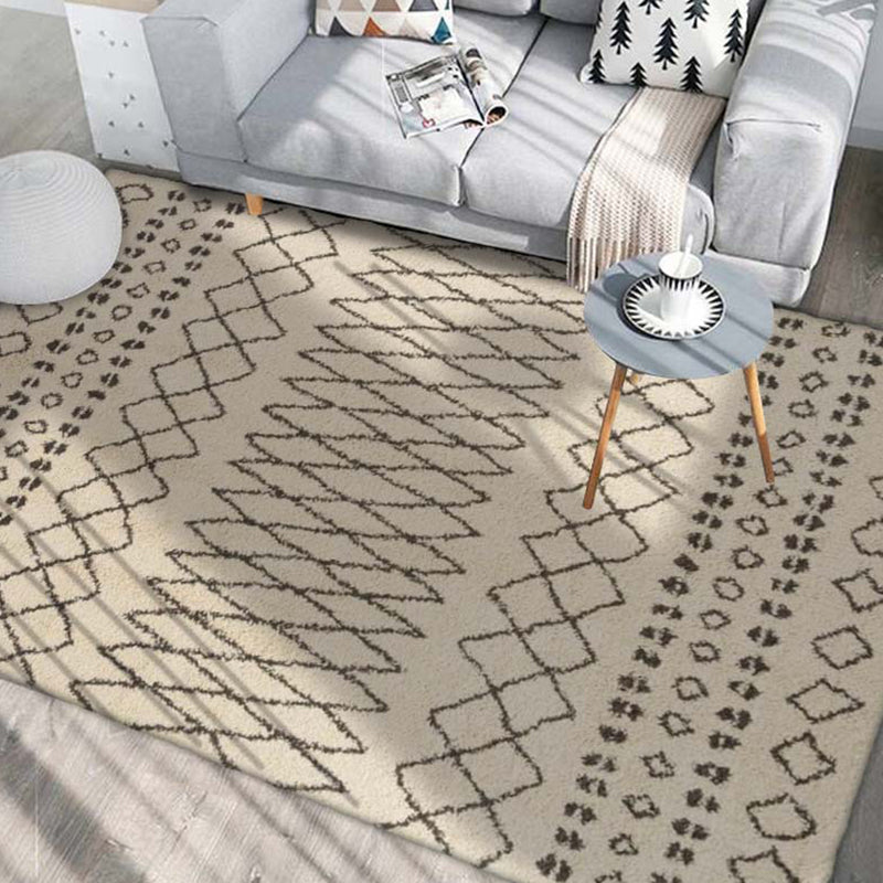Bohemian Tribal Symboles Tapis Light Color Polyester Area Area Tapis Tapis de support sans glissement pour le salon