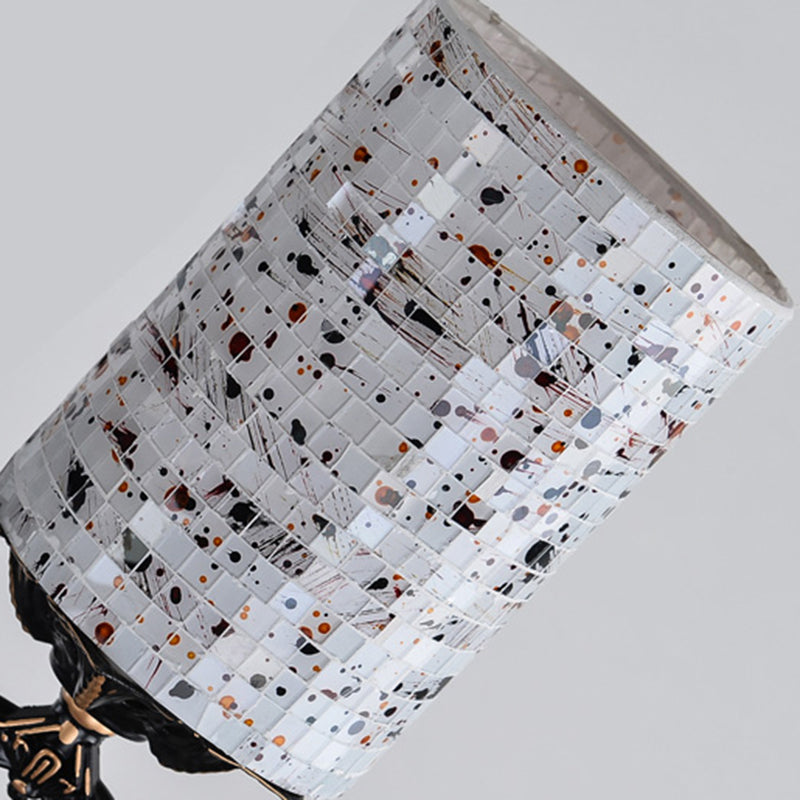 Cilindro nero sospeso lampadario Mediterraneo 4/6/9 luci Sospensione vetrata Sospensione Luce a sospensione