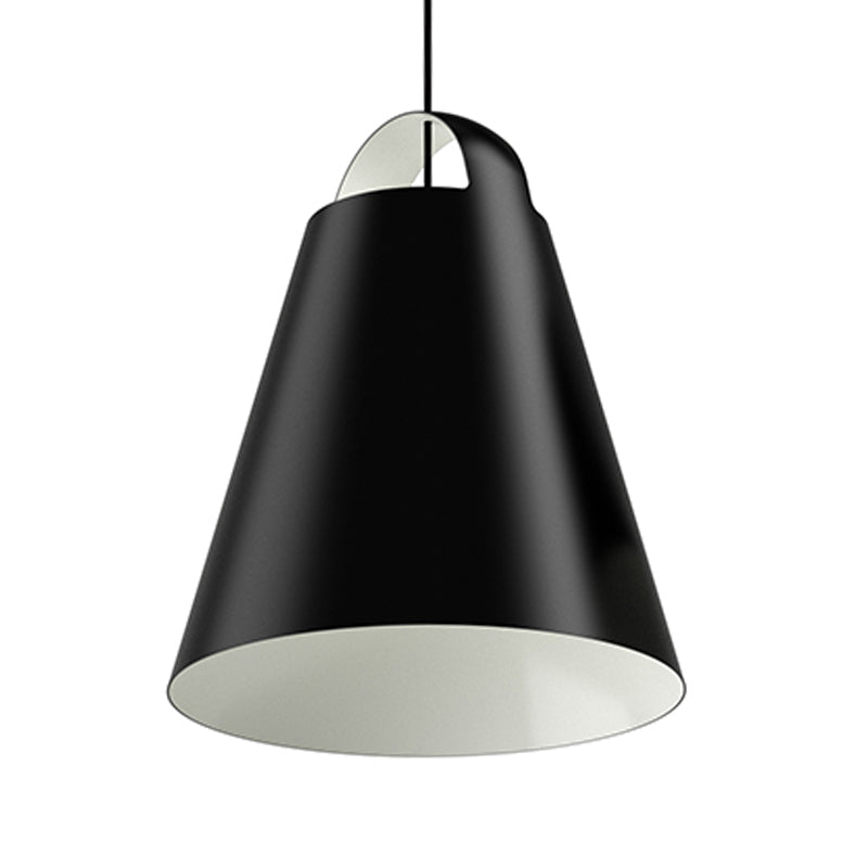 Modernist 1 Head Ceiling Light Black/White Trumpet Suspended Lighting Fixture with Metal Shade