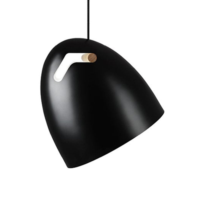 Dome Metal Pendant Lamp Modernism 1 Head Black Hanging Light Fixture for Restaurant