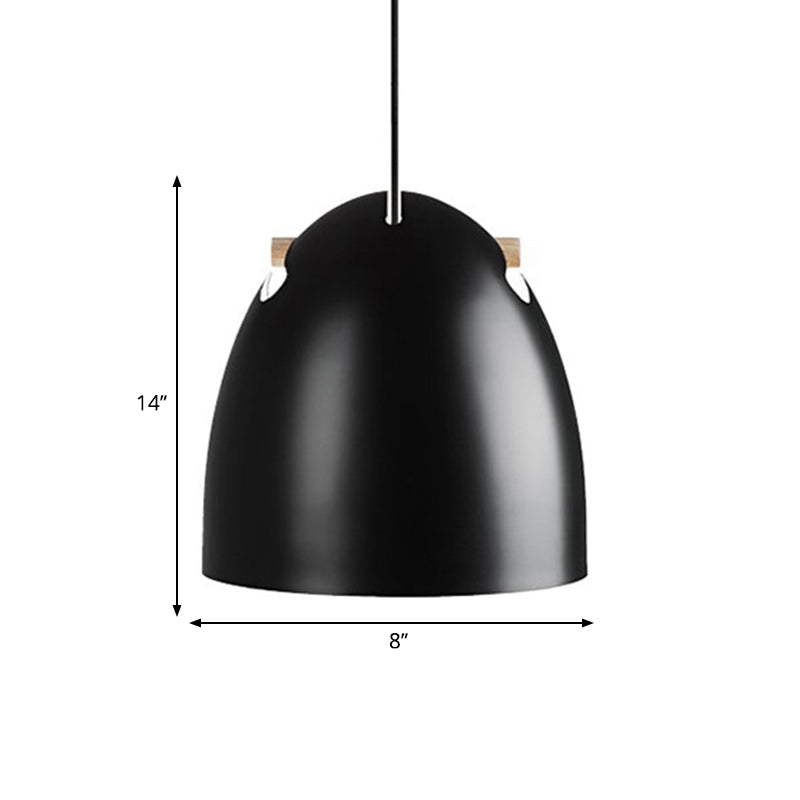 Dome Metal Pendant Lamp Modernism 1 Head Black Hanging Light Fixture for Restaurant