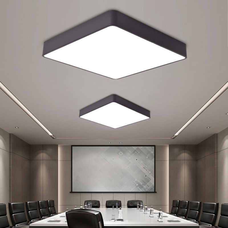 Metal Square Flush Ceiling Light Fixtures Contemporary Office Flush Mount Ceiling Light Fixture