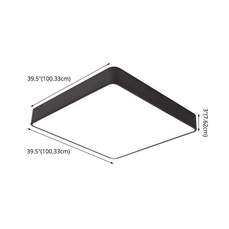 Metal Square Flush Ceiling Light Fixtures Contemporary Office Flush Mount Ceiling Light Fixture