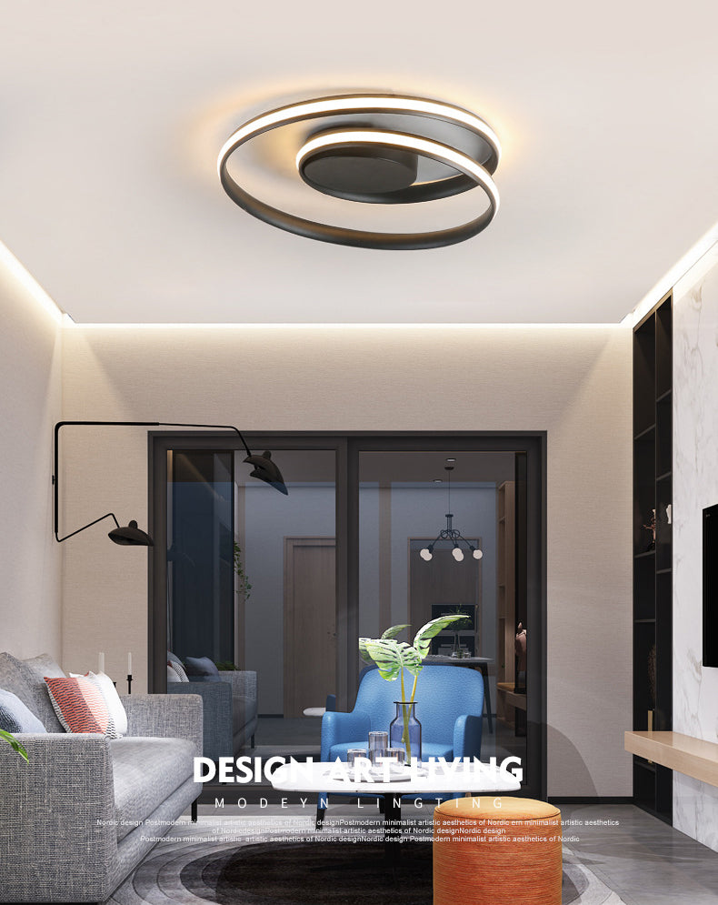 Metalen ringen semi-inbouwlamp moderne slaapkamer en woonkamer semi-inbouwlamp
