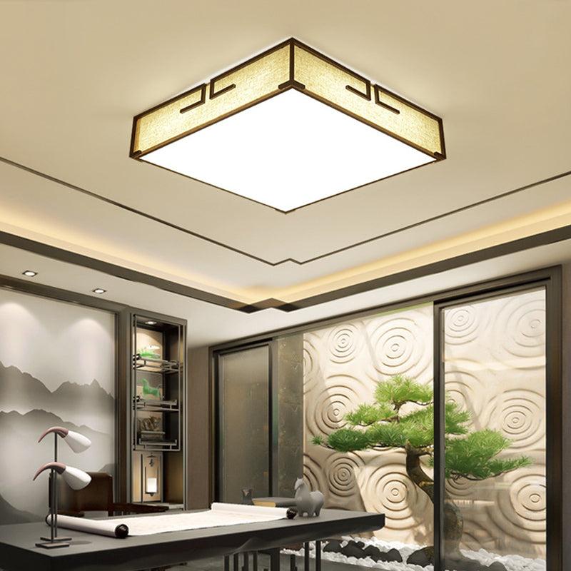 Acryl Beige LED Deckenleuchte im klassischen klassischen Stil Fabrics Flush Mount für Innenräume