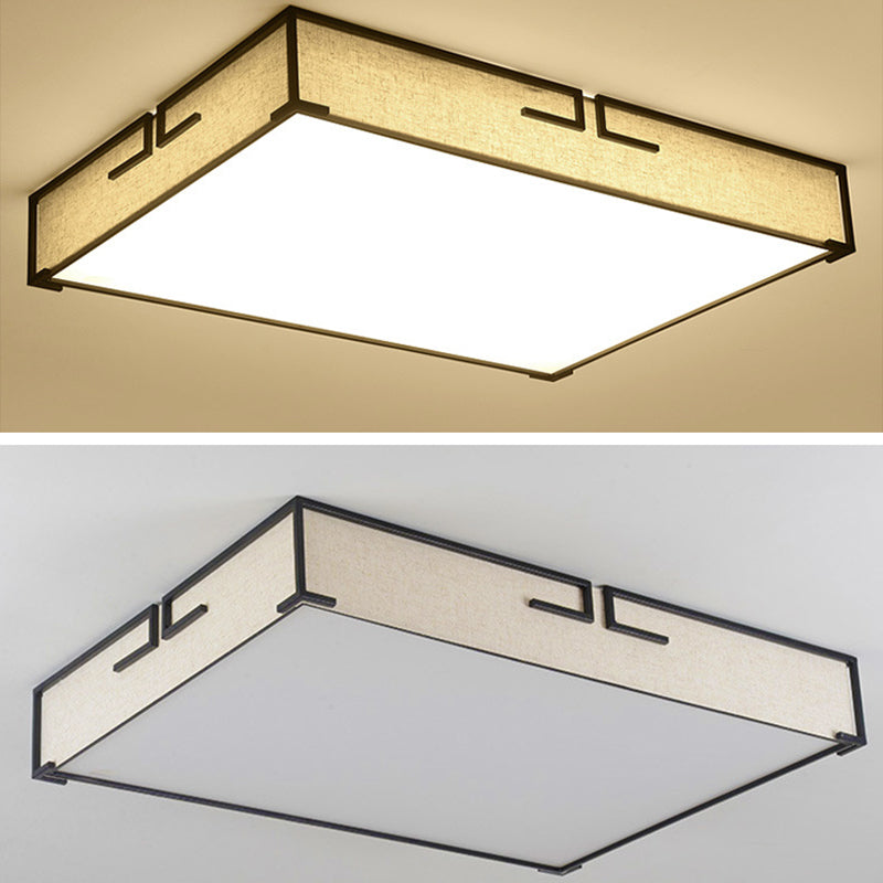 Acryl Beige LED Deckenleuchte im klassischen klassischen Stil Fabrics Flush Mount für Innenräume