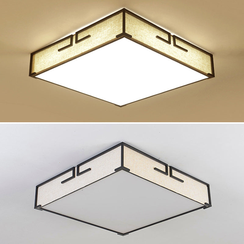 Acryl Beige LED Deckenleuchte im klassischen klassischen Stil Fabrics Flush Mount für Innenräume