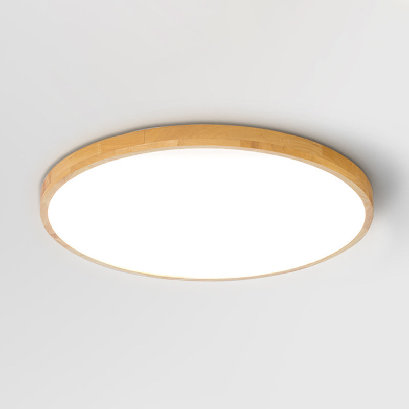 Ronde inbouwverlichtingsarmaturen Eenvoud Houten plafondverlichtingsarmaturen voor slaapkamer