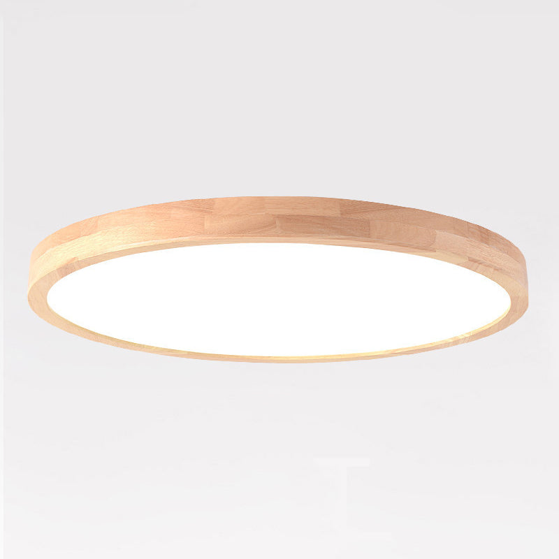 Ronde inbouwverlichtingsarmaturen Eenvoud Houten plafondverlichtingsarmaturen voor slaapkamer