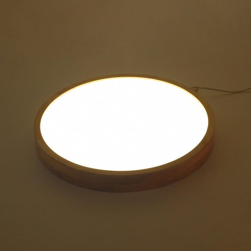 Ronde inbouwverlichtingsarmaturen Eenvoud Houten plafondverlichtingsarmaturen voor slaapkamer