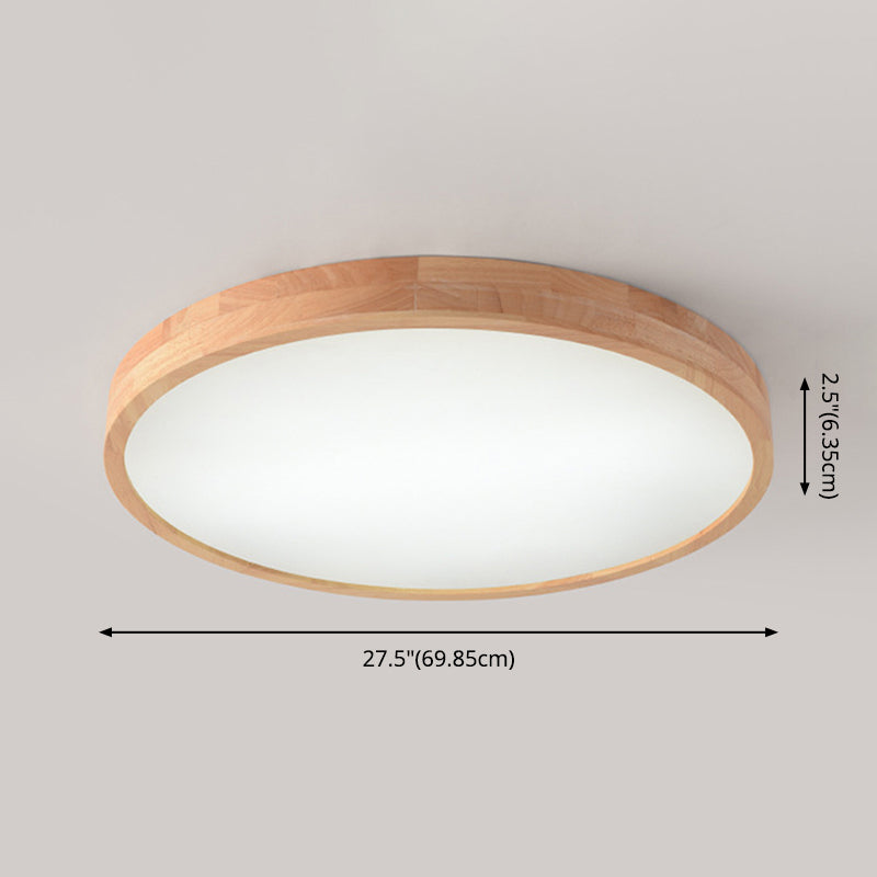 Ronde inbouwverlichtingsarmaturen Eenvoud Houten plafondverlichtingsarmaturen voor slaapkamer