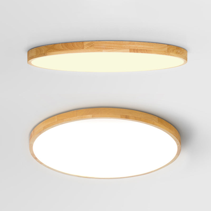 Ronde inbouwverlichtingsarmaturen Eenvoud Houten plafondverlichtingsarmaturen voor slaapkamer