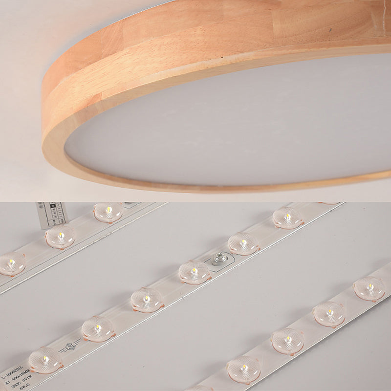 Ronde inbouwverlichtingsarmaturen Eenvoud Houten plafondverlichtingsarmaturen voor slaapkamer