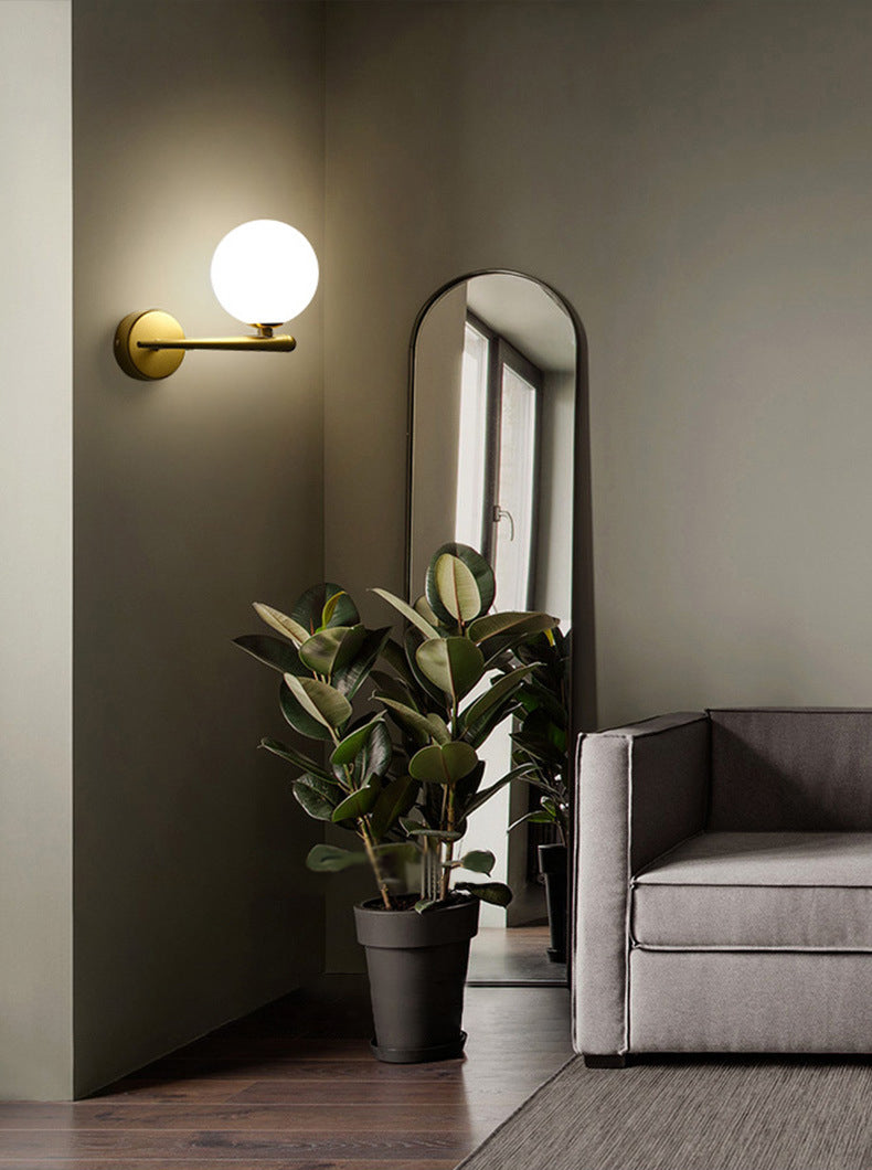 Modern Minimalist Style Global Wall Lighting Fixtures 1 Light Sconce with Glass Shade