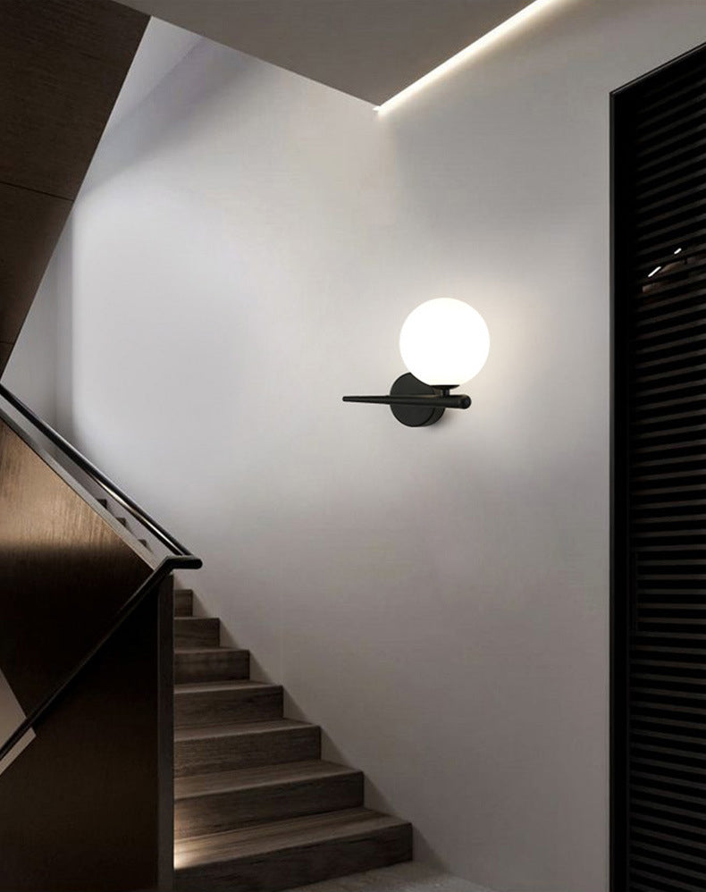 Modern Minimalist Style Global Wall Lighting Fixtures 1 Light Sconce with Glass Shade
