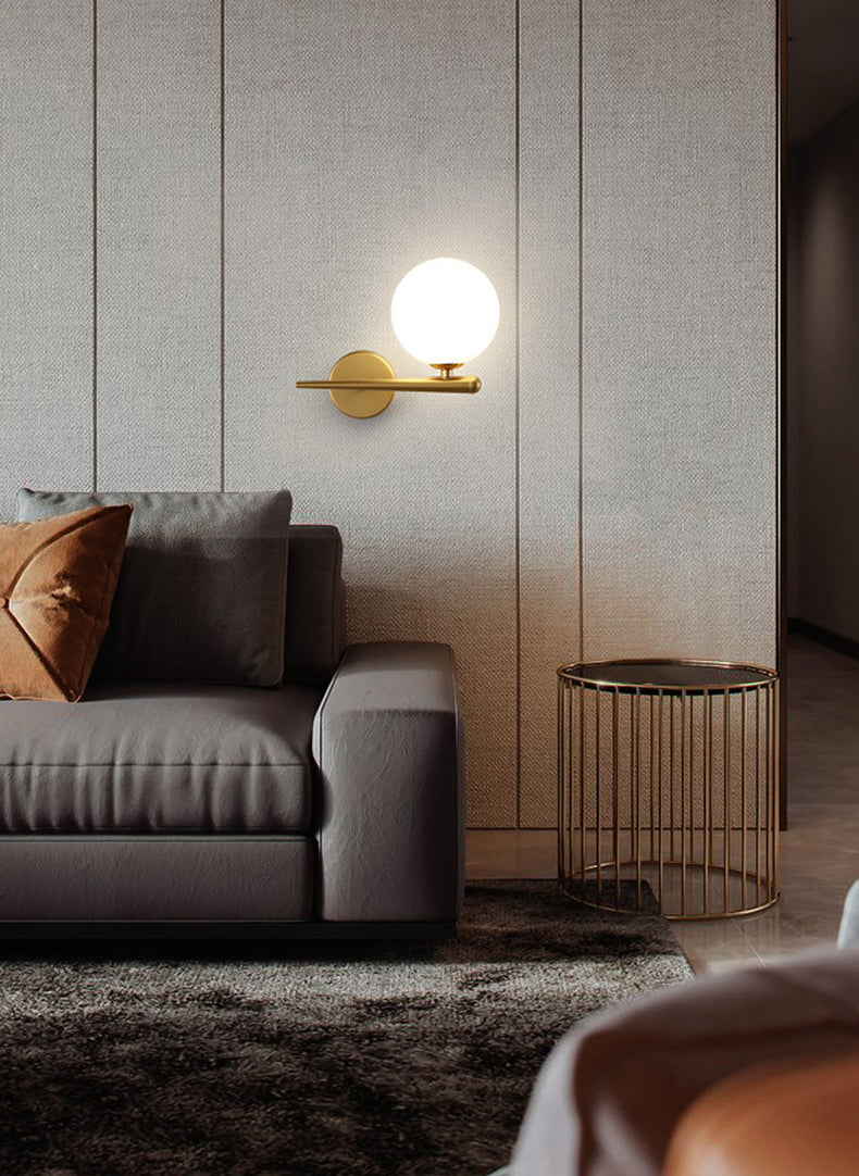 Modern Minimalist Style Global Wall Lighting Fixtures 1 Light Sconce with Glass Shade