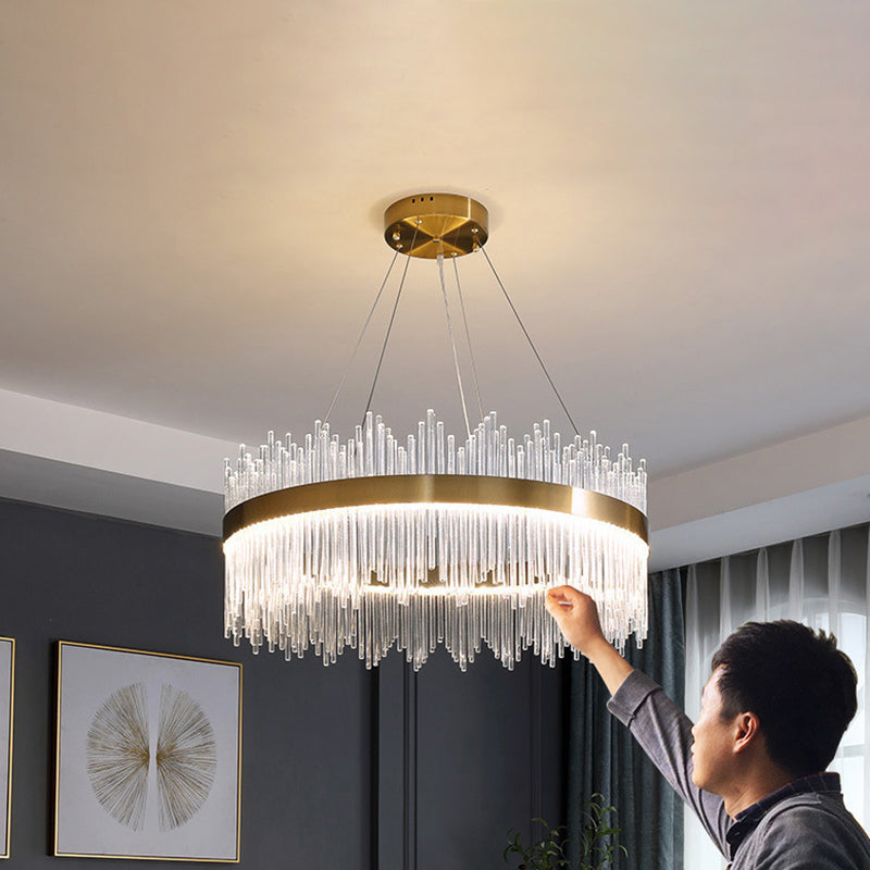 Lampada il lampadario circolare Light Segnalizzazione moderna Simplicity Crystal Crystal Ciondolo per il ristorante
