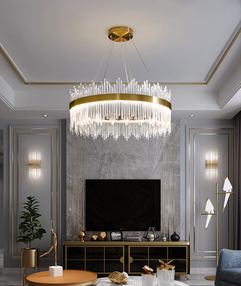 Lampada il lampadario circolare Light Segnalizzazione moderna Simplicity Crystal Crystal Ciondolo per il ristorante