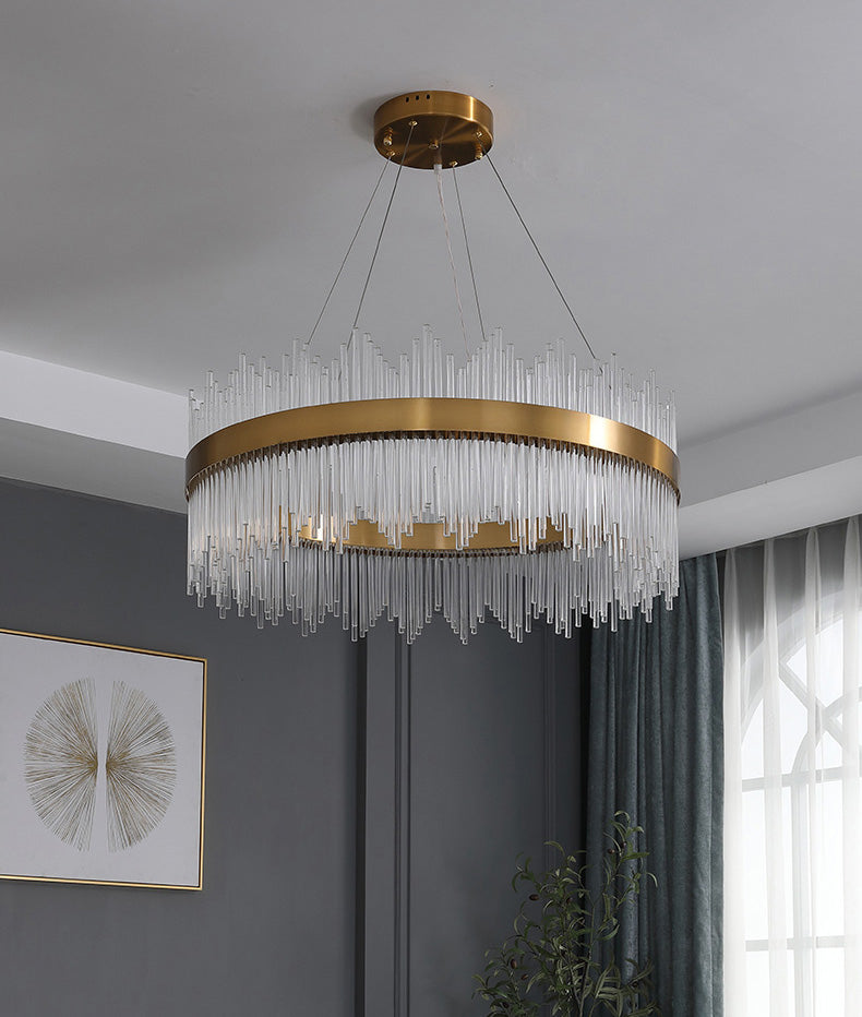 Lampada il lampadario circolare Light Segnalizzazione moderna Simplicity Crystal Crystal Ciondolo per il ristorante