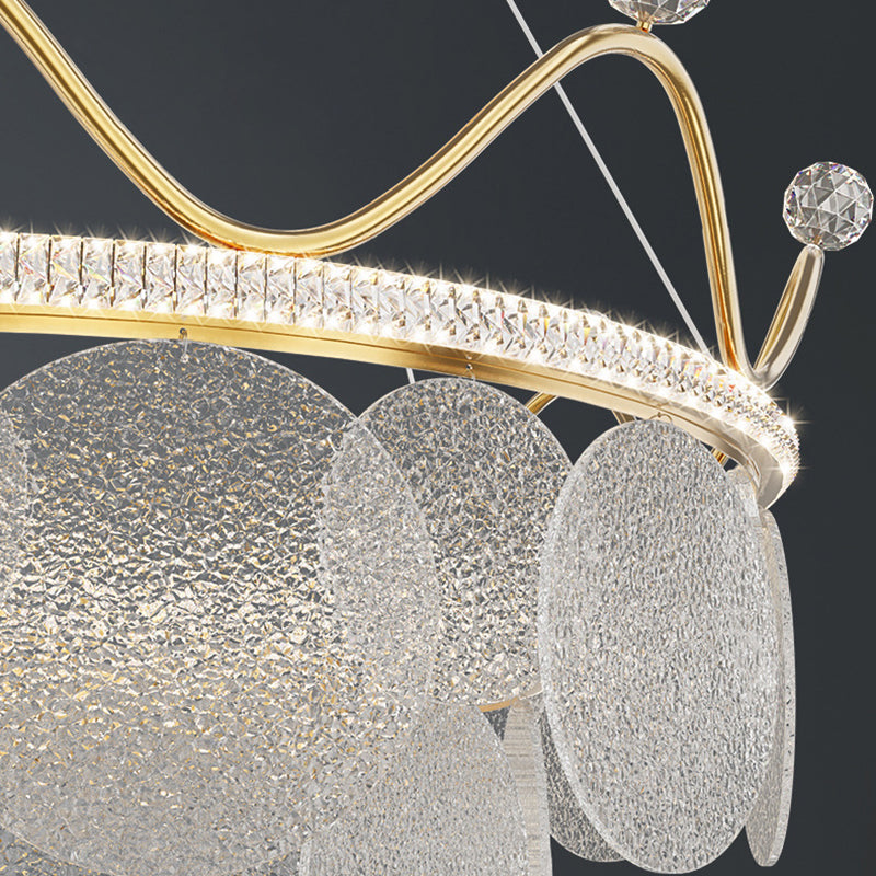 Contemporary Crown Chandelier Lights Crystal Pendant Ceiling Lights for Living Room