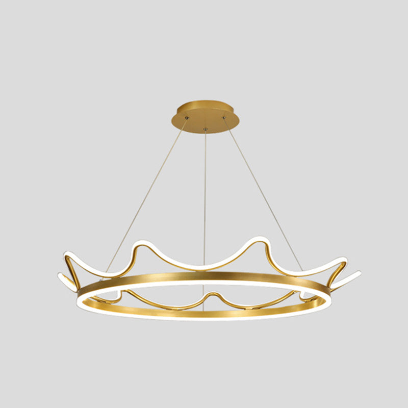 Ultra-modern Crown Pendant Lighting Fixtures Acrylic Hanging Lamp with Hanging Cord for Bedroom