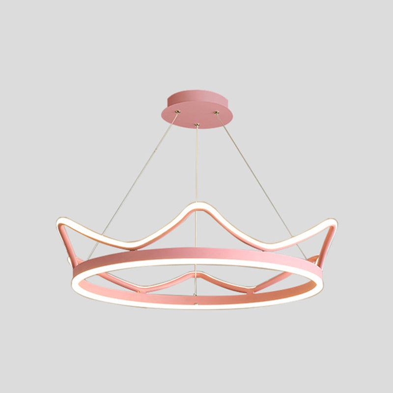 Ultra-modern Crown Pendant Lighting Fixtures Acrylic Hanging Lamp with Hanging Cord for Bedroom