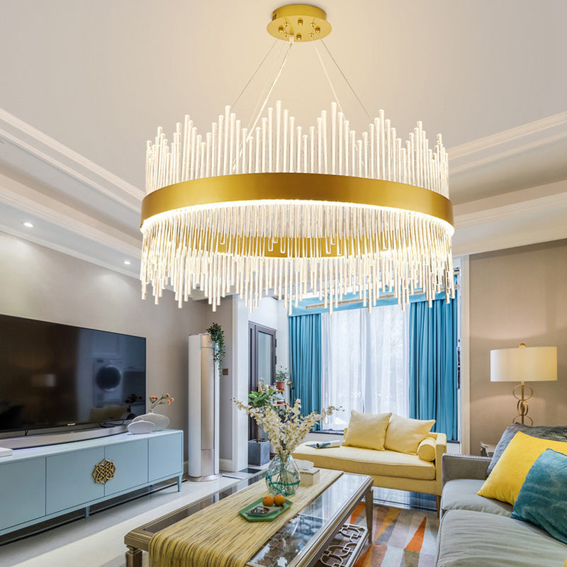 Lampada il lampadario circolare Light Segnalizzazione moderna Simplicity Crystal Crystal Ciondolo per il ristorante