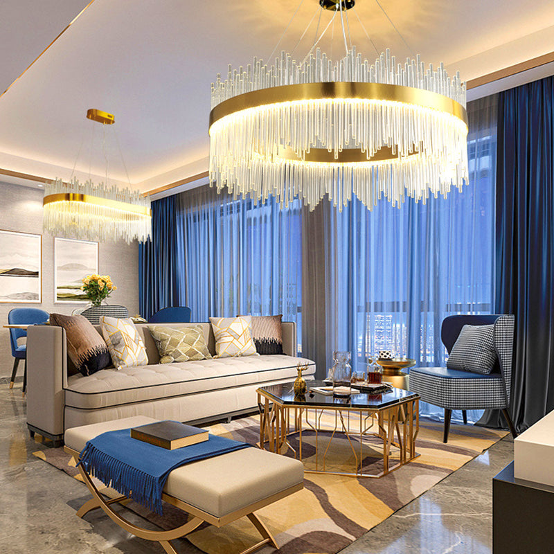 Lampada il lampadario circolare Light Segnalizzazione moderna Simplicity Crystal Crystal Ciondolo per il ristorante