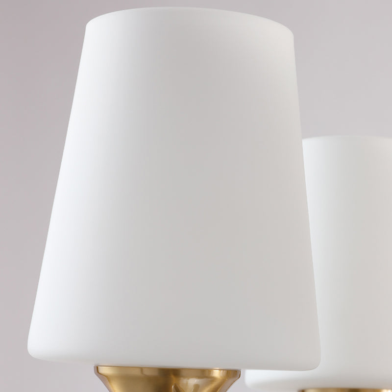 Conical Chandelier Light Fixture Traditional White Glass Pendant Lighting for Restaurant