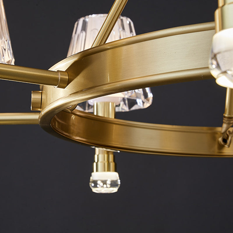 Conical Chandelier Light Fixture Traditional Clear Glass Pendant Lighting for Restaurant